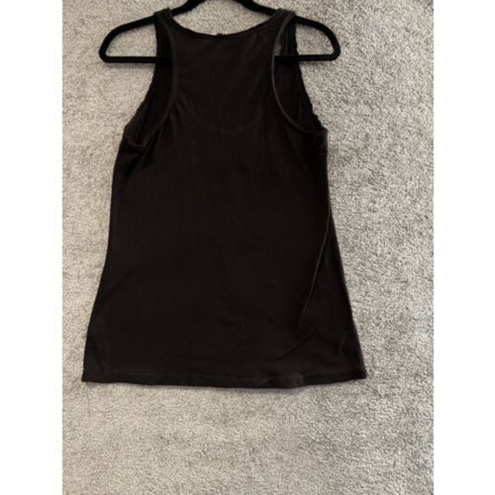 Y2K 2000s Guess Black Rhinestone Spellout Tank Large L Distressed Cotton - Picture 4 of 6